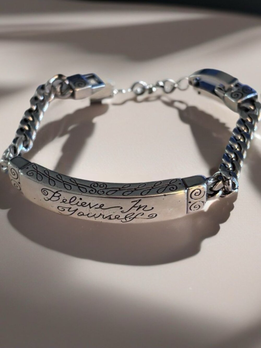 Brighton Believe In Yourself Bar Silver ID Bracelet